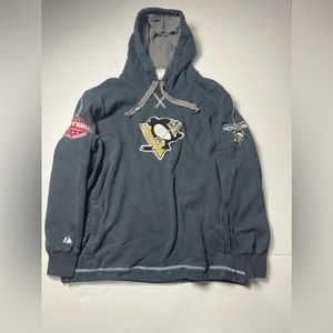 Vintage Pittsburgh Penguins Hoodie Sweatshirt NHL Vintage Collection Majestic XL